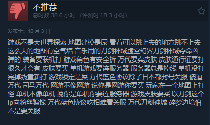 《刀剑神域：碎梦边境》Steam多半好评优化待提升6